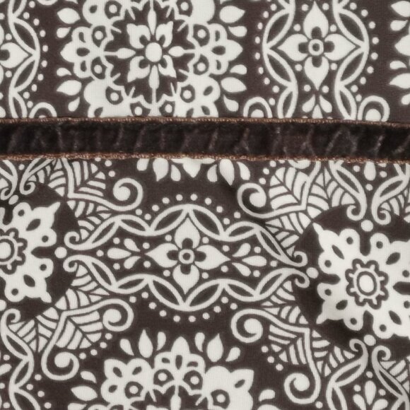 Brown and Beige Short Sleeve Blouse Size L Petit EUC #70 - Picture 2 of 7